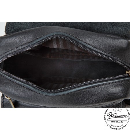 Кожаная сумка через плечо "Шерлок" (черная)